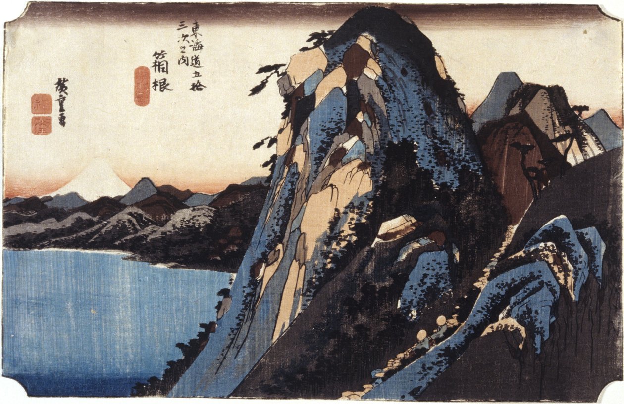 Hakone (träblock i färg) av Ando or Utagawa Hiroshige