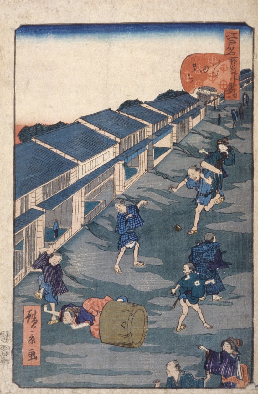 Imuta [42] (träblock i färg) av Ando or Utagawa Hiroshige