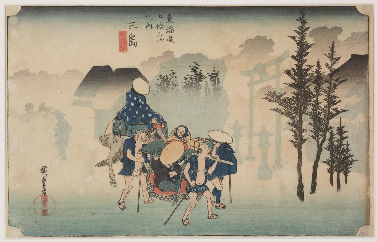 Morgondimma av Ando or Utagawa Hiroshige