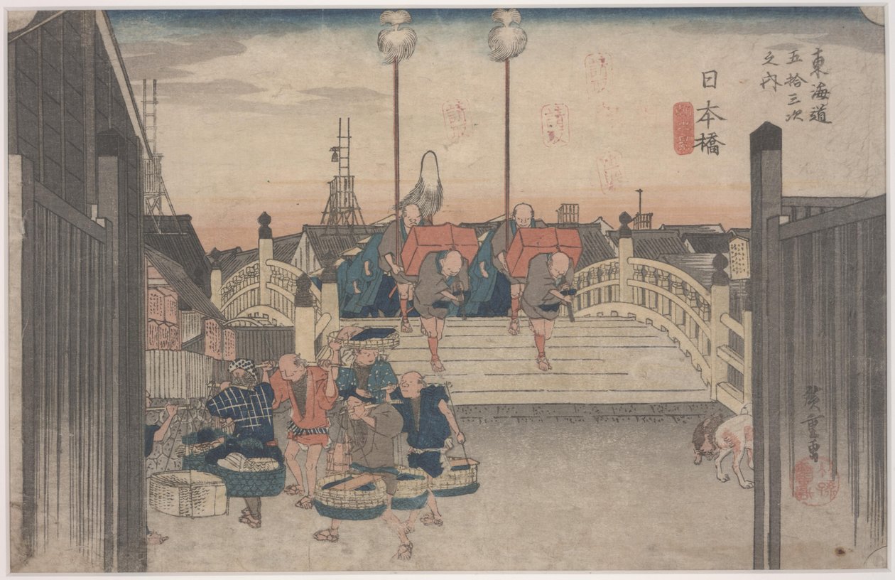 Morgonscen av Ando or Utagawa Hiroshige
