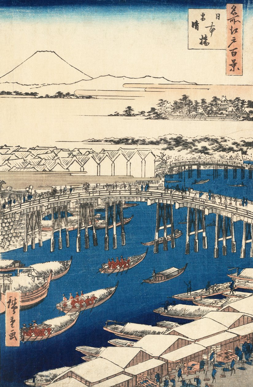 Nihonbashi, Cair Hayashi g af hand r S w av Hiroshige Utagawa av Ando or Utagawa Hiroshige