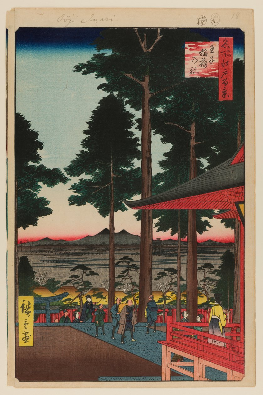 Oji Inari helgedom av Ando or Utagawa Hiroshige