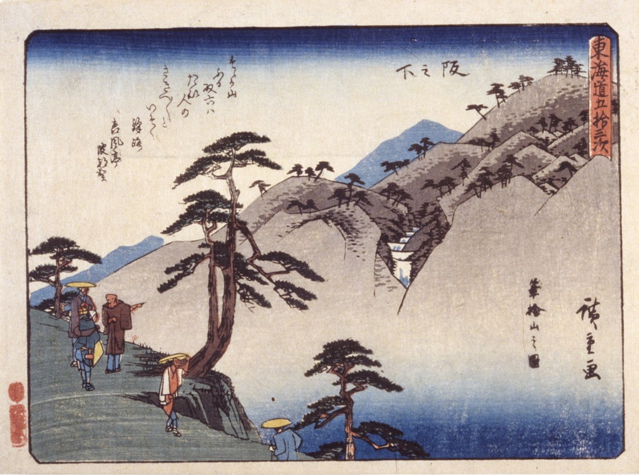 under sluttningen av Ando or Utagawa Hiroshige