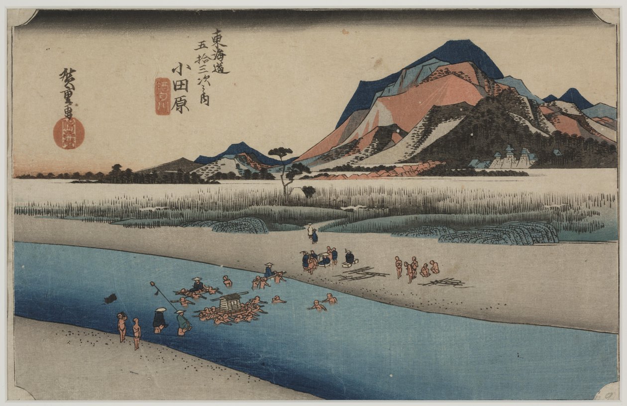 Sakawafloden av Ando or Utagawa Hiroshige