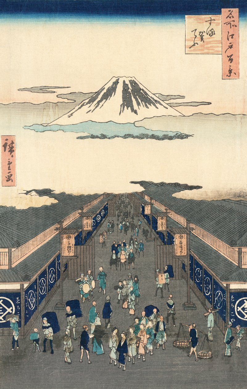 Av Suruga-St Reet medlem och jag av Hiroshige Relief av Ando or Utagawa Hiroshige