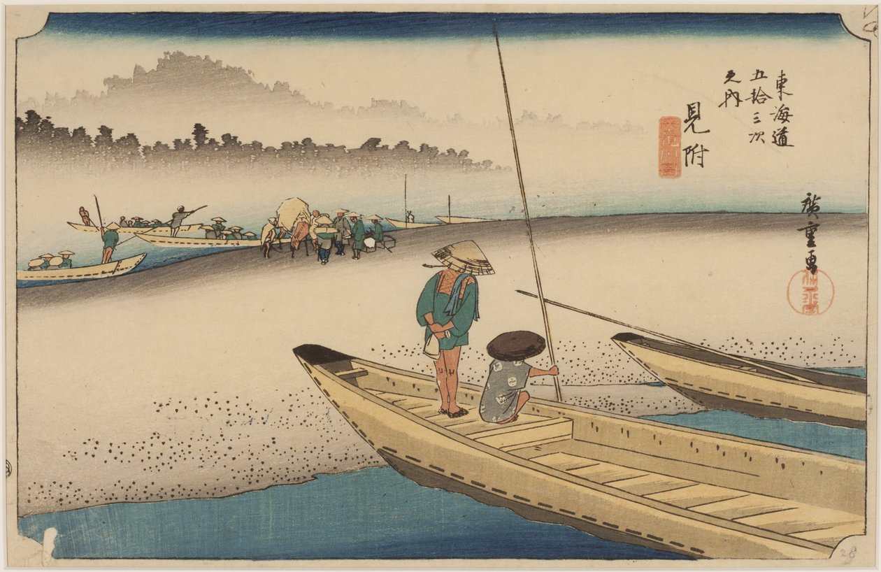 Tenryu floden av Ando or Utagawa Hiroshige