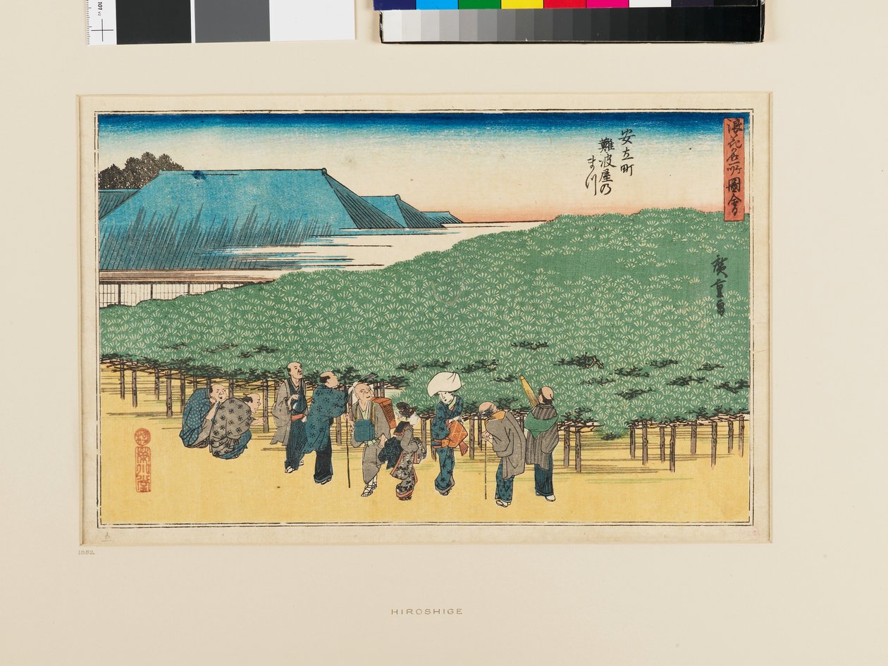 Naniwa-tallen i Adachi-chō av Ando or Utagawa Hiroshige