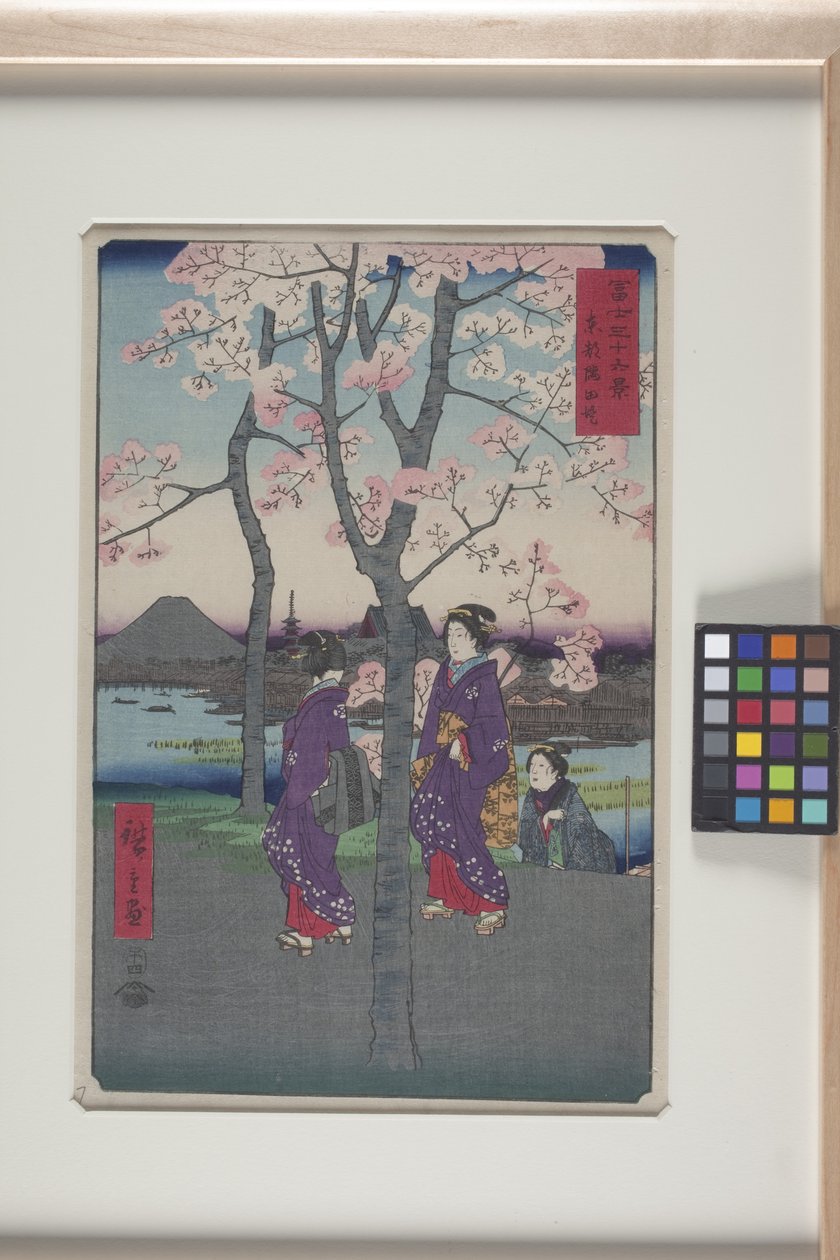 Sumida-vallen i den östra huvudstaden (T?to: Sumida Tei) (trätryck i färg) av Ando or Utagawa Hiroshige