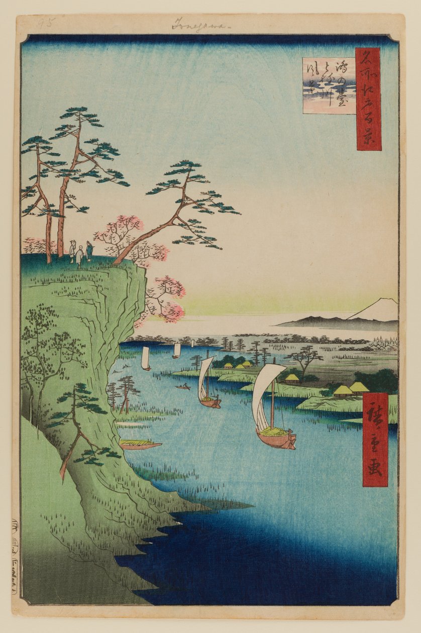 Utsikt över Konodai och floden Tone av Ando or Utagawa Hiroshige