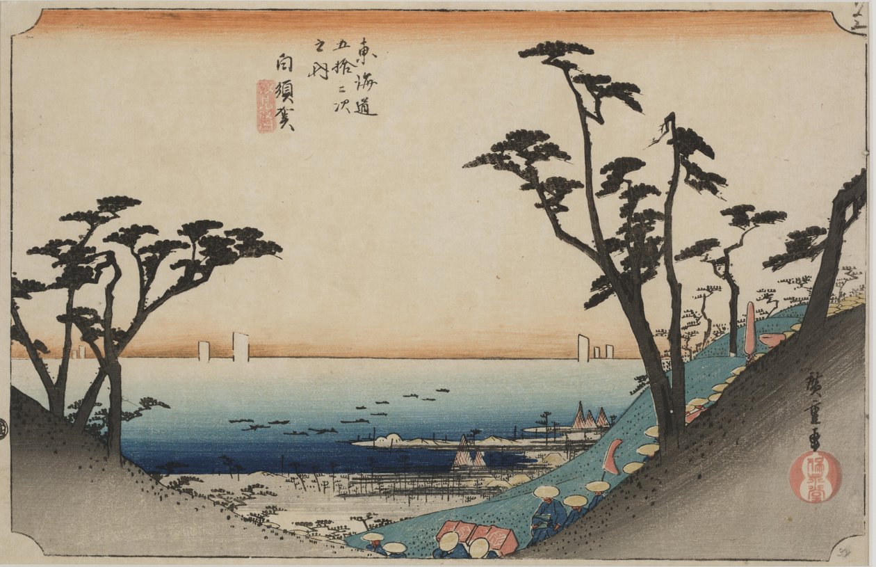 Utsikt över Shiomizaka av Ando or Utagawa Hiroshige