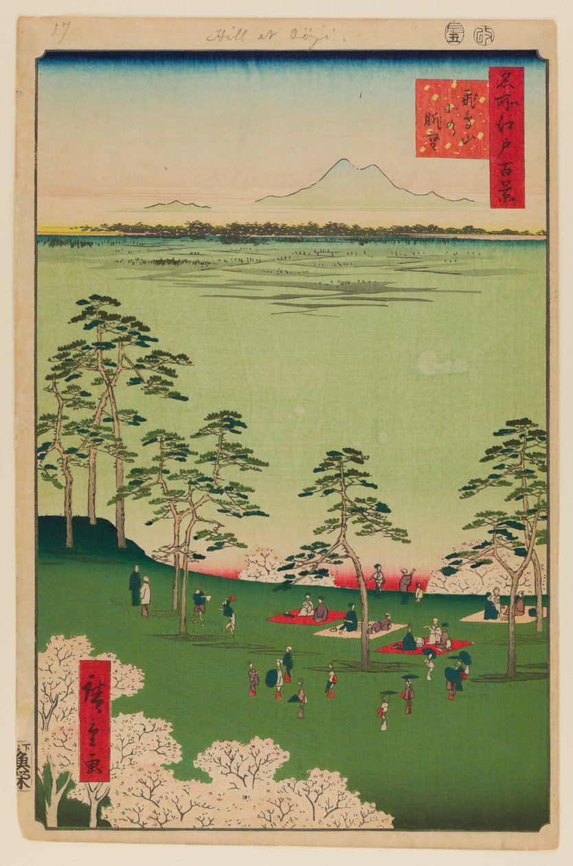 Utsikt mot norr från Asukayama av Ando or Utagawa Hiroshige