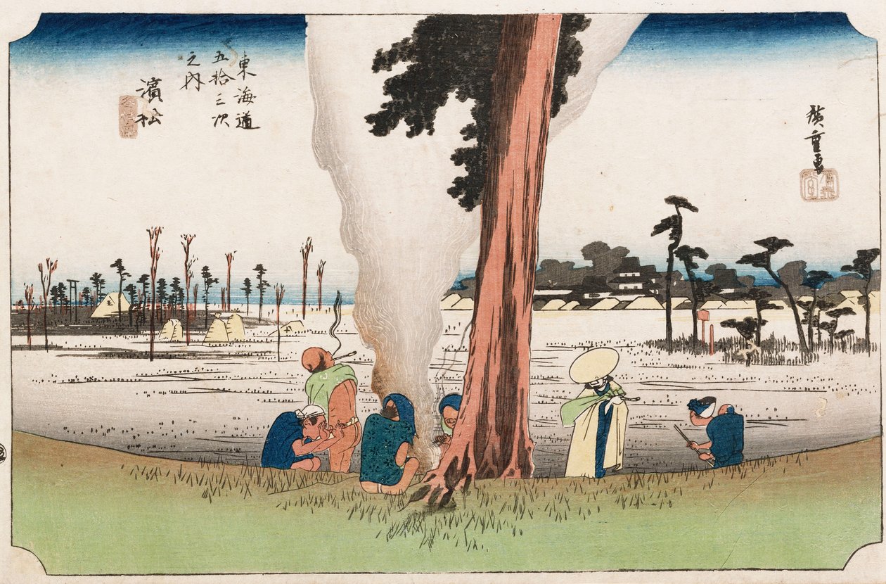 Winter View, Hamamatsu, från serien "The Fifty-Three Stations of The Tokaido", ca 1834 av Ando or Utagawa Hiroshige