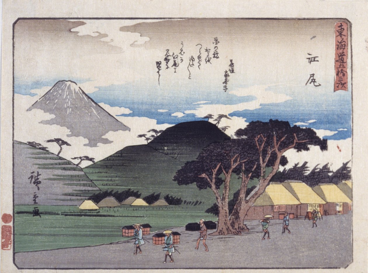 Av tyg av Ando or Utagawa Hiroshige