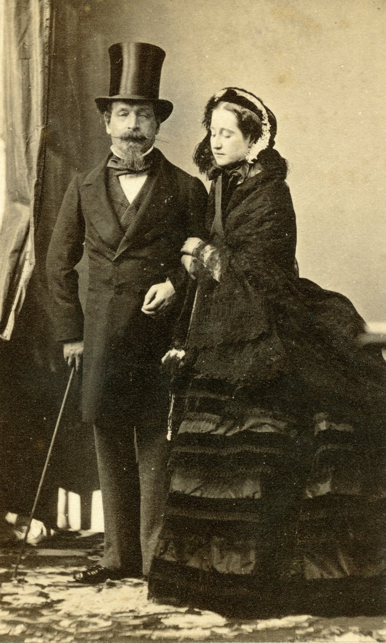 Kejsar Napoléon III och kejsarinnan Eugénie av Andre Adolphe Eugene Disderi
