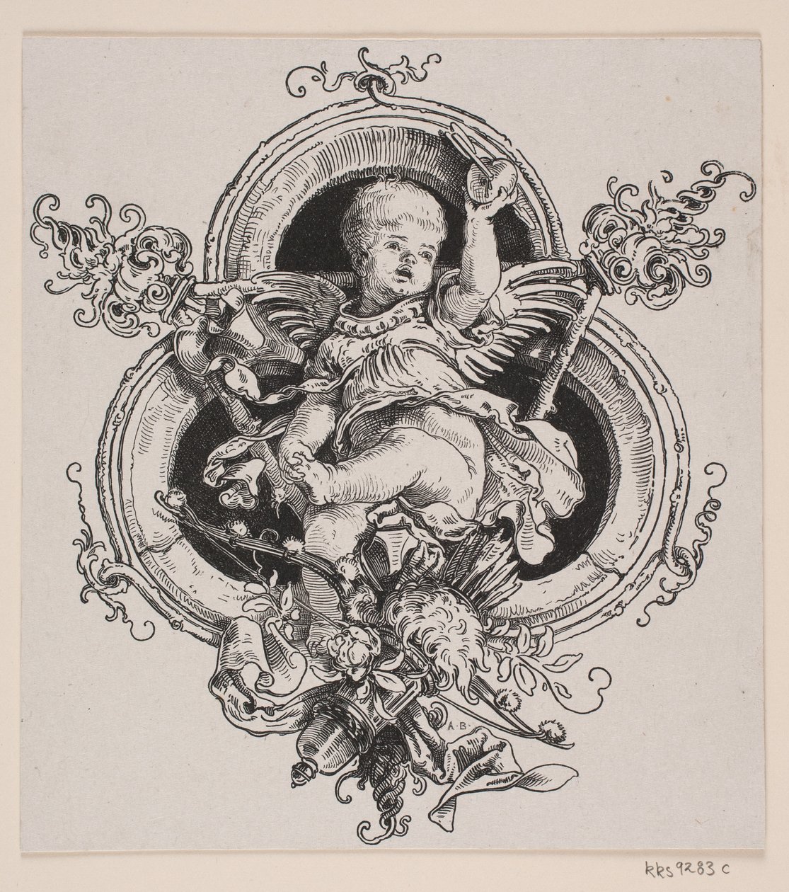 Titelsida och vinjett för en upplaga av "Faust", München 1884 av André Bork