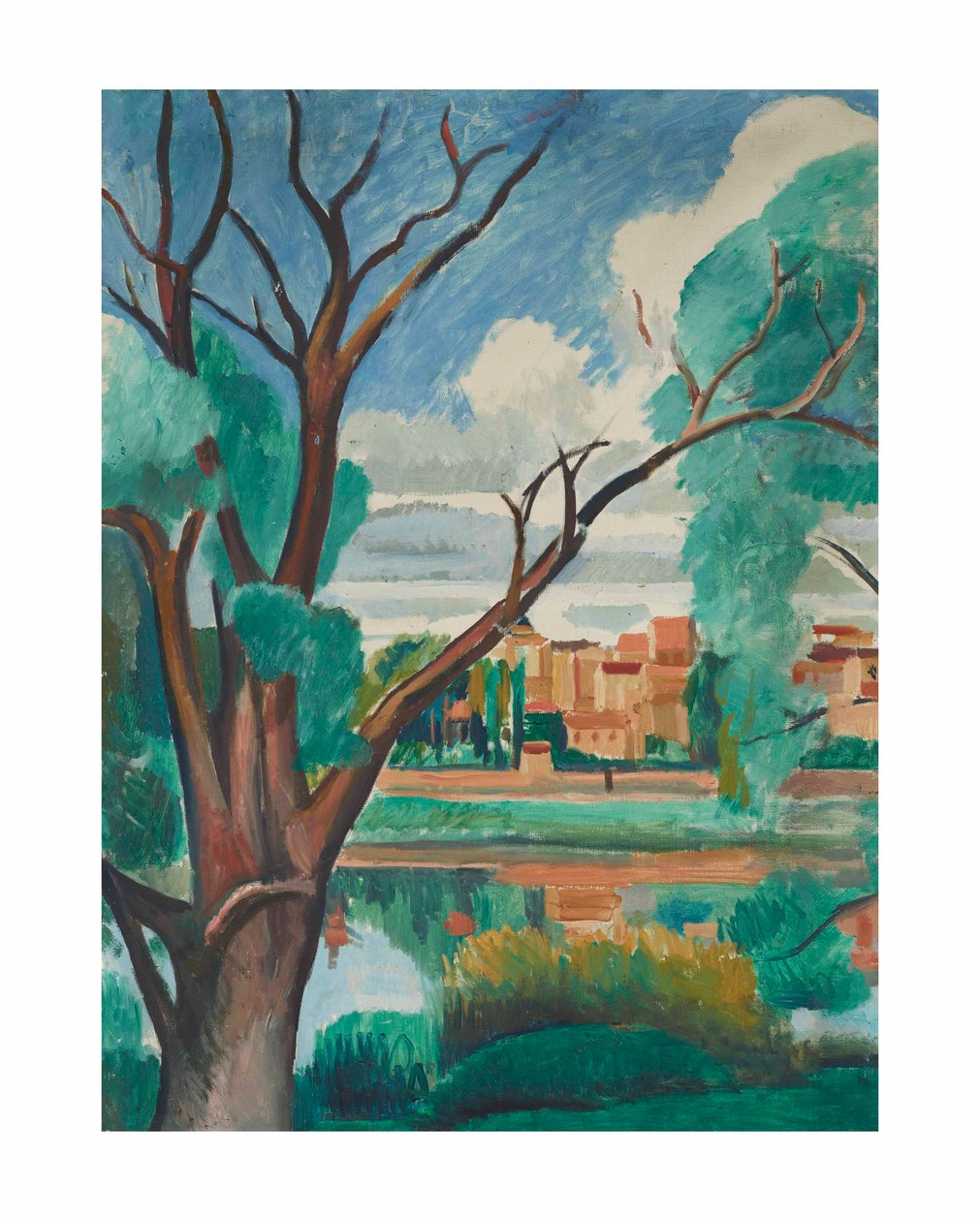 Seines stränder vid Carrières-sur-Seine av Andre Derain