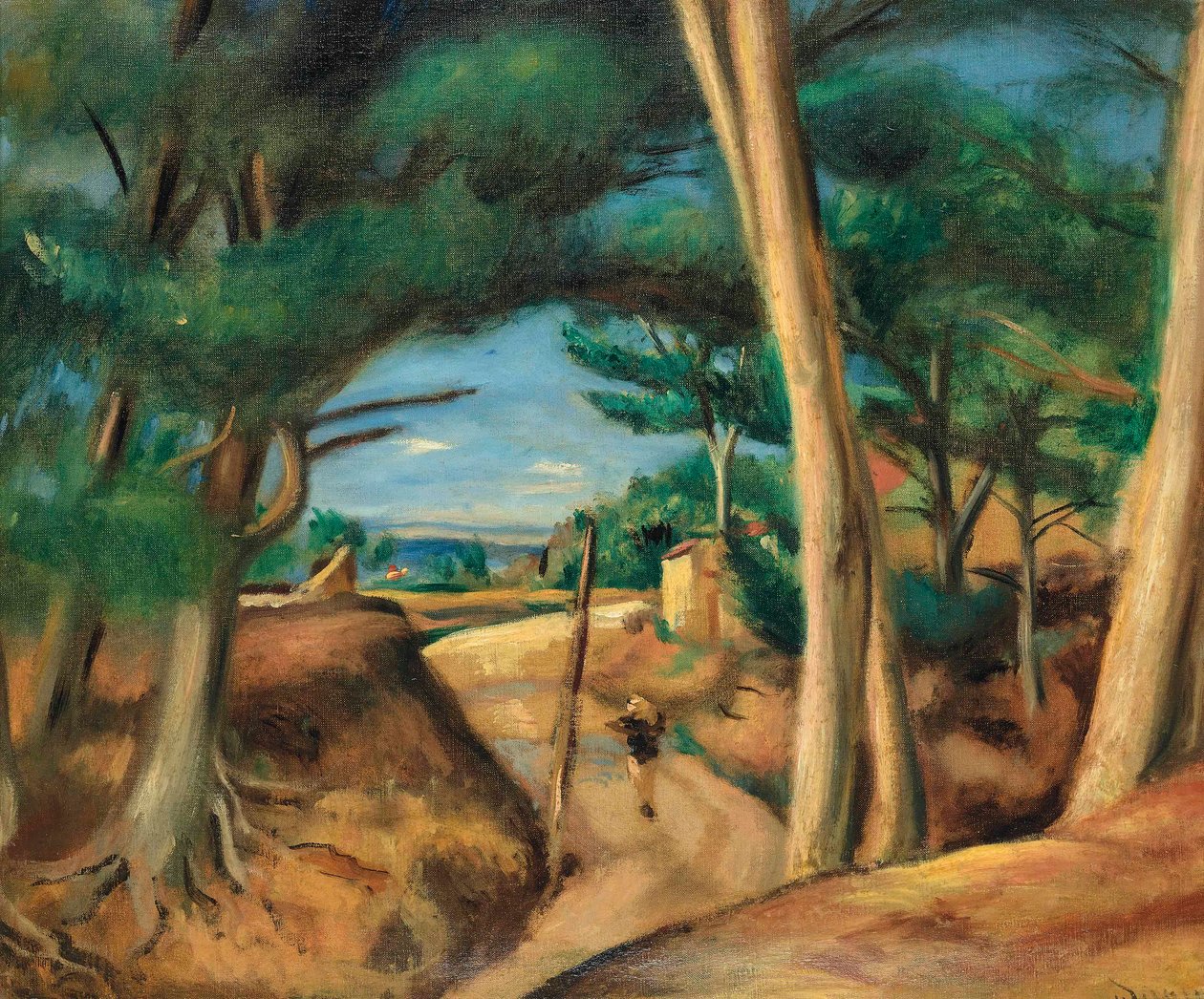Livlig väg i Les Lecques av Andre Derain