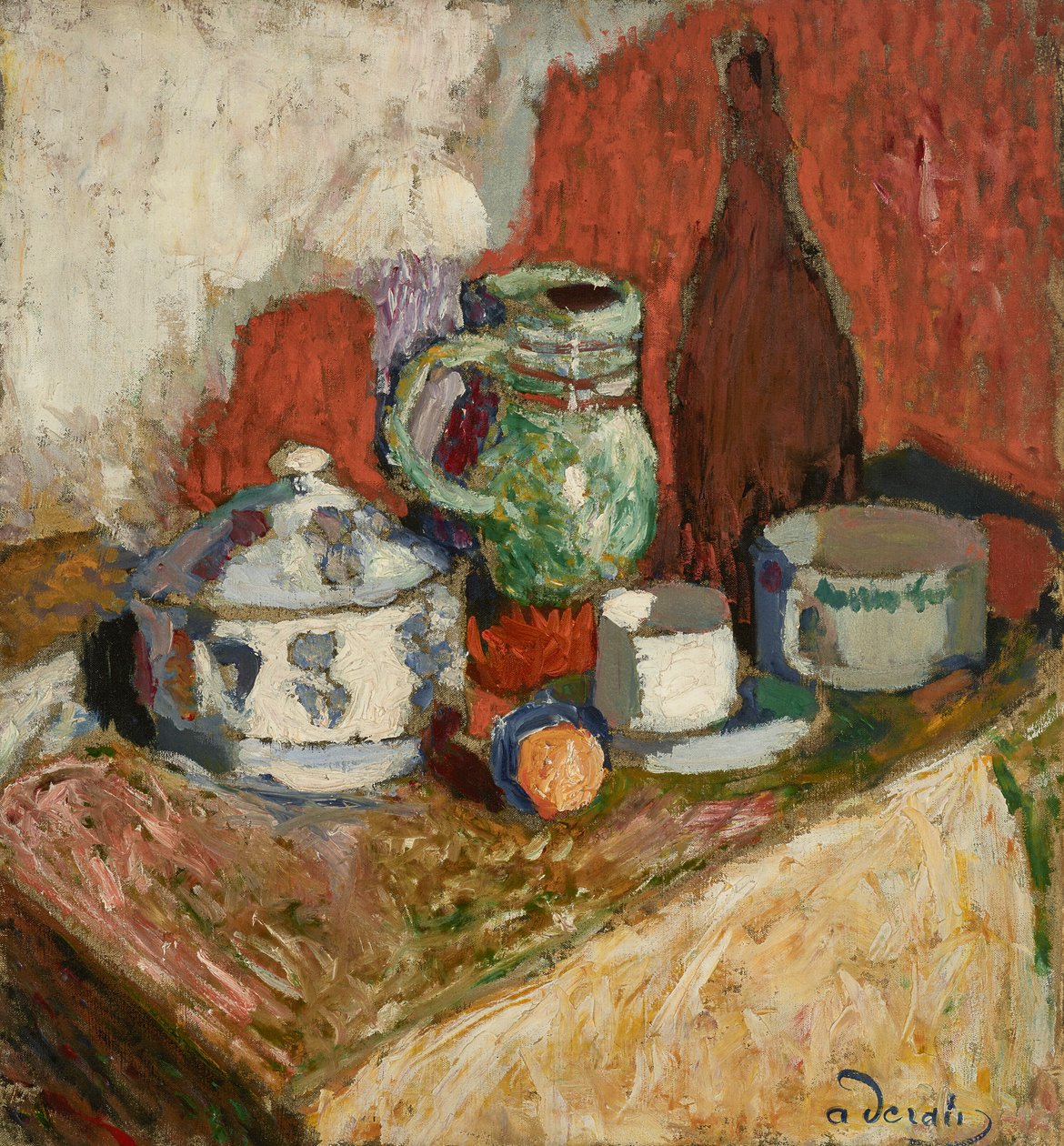 Stilleben med soppterrin och flaska av Andre Derain