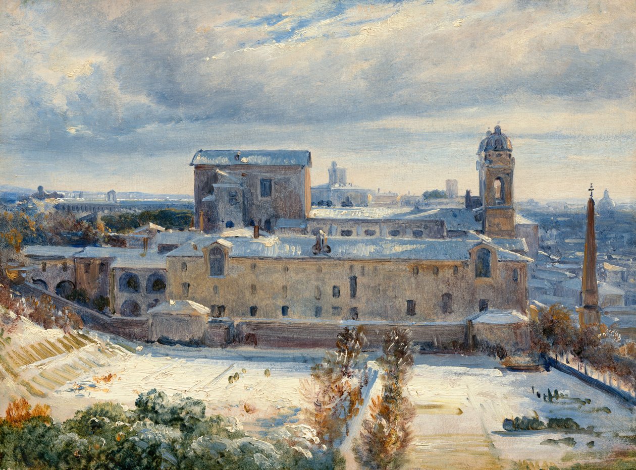 Santa Trinita dei Monti i snön, 18251830. av André Giroux