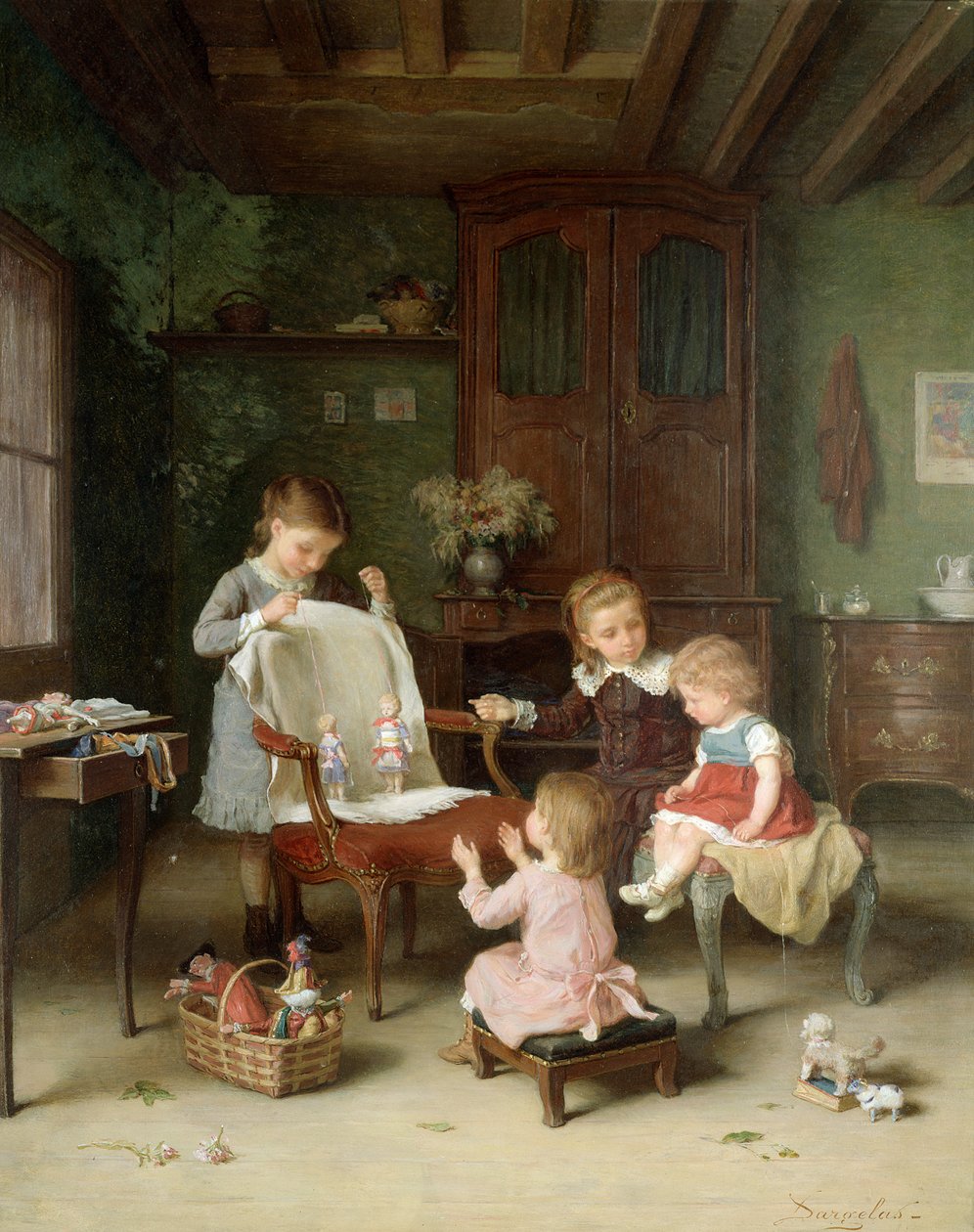 Den lyckliga familjen (panel) av André Henri Dargelas