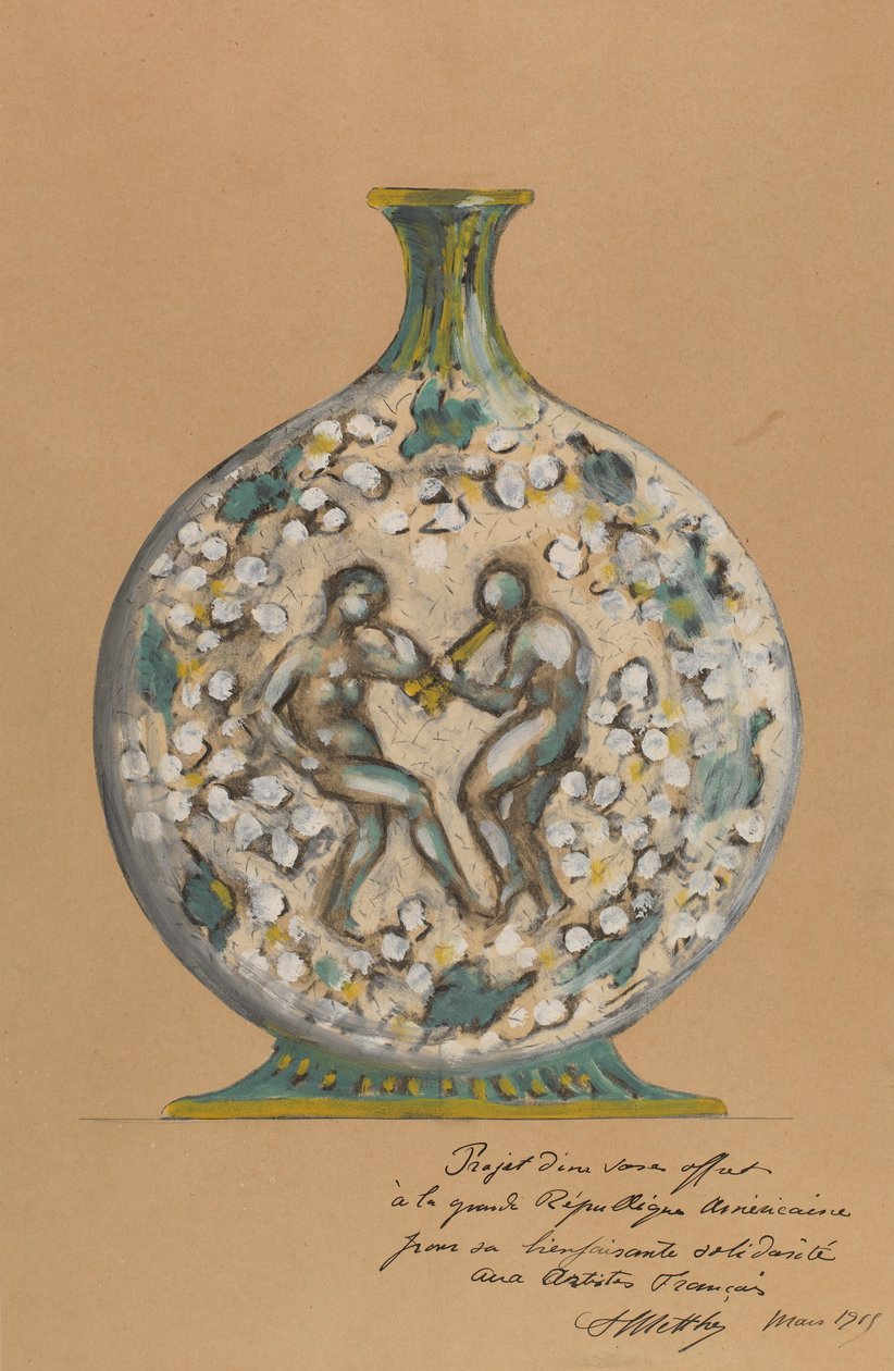 Vas med dansande figurer av André Metthey