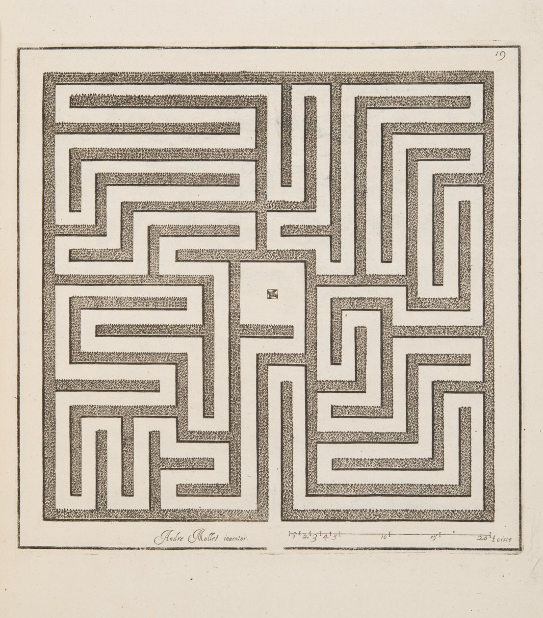 Design för Parterre, från Theatre des Plans et Jardinages, pub.1652 (gravyr) av André Mollet