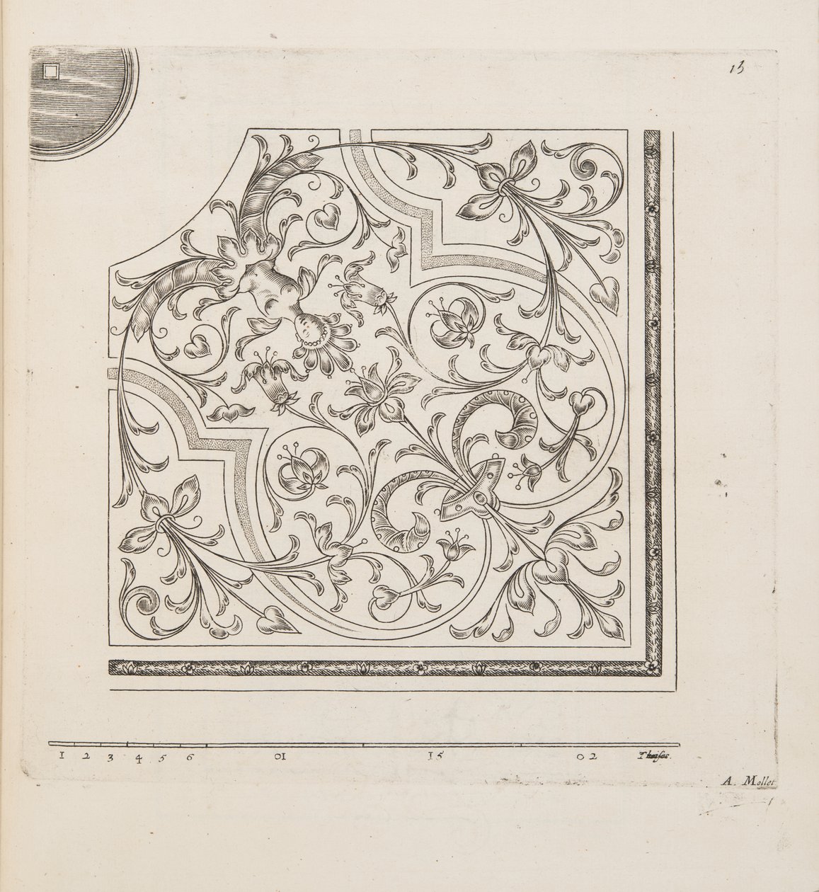 Design för Parterre, från Theatre des Plans et Jardinages, pub.1652 (gravyr) av André Mollet
