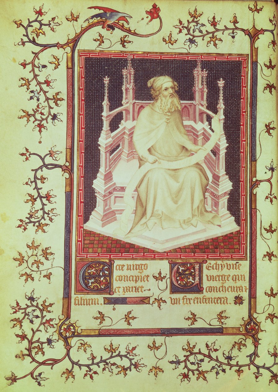 Ms Fr 13091 f.11v Profeten Jesaja, från psaltaren från Jean, hertig av Berry, omkring 1386. av Andre Beauneveu
