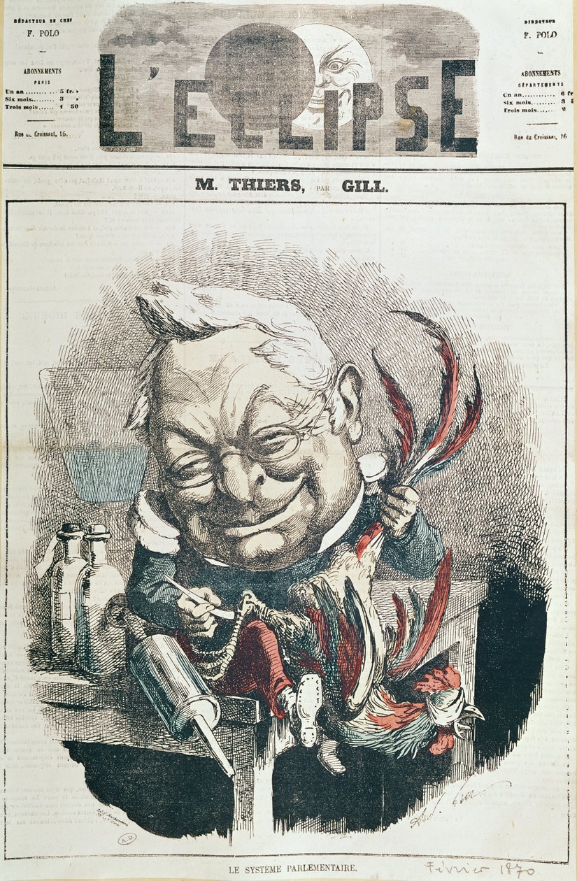 Karikatyr av Adolphe Thiers (1797-1877) från "L