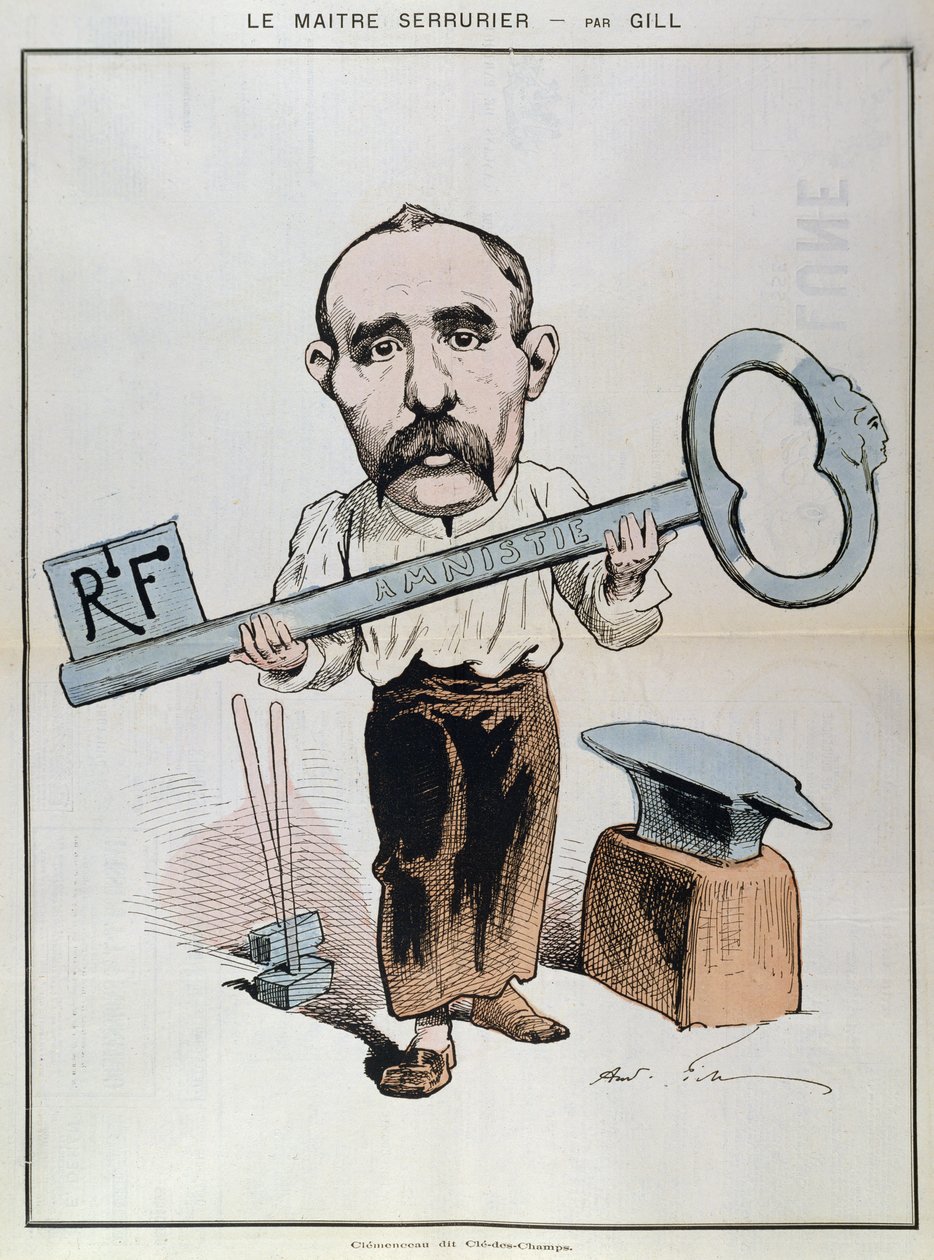 Karikatyr av Georges Clemenceau (1841-1929) från "La Lune Rousse", 1879 av Andre Gill