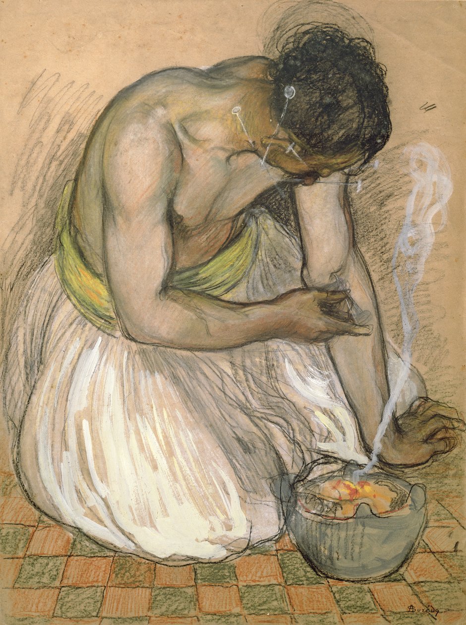 Den marockanska fakiren (pastell och gouache på papper) av Andre Sureda