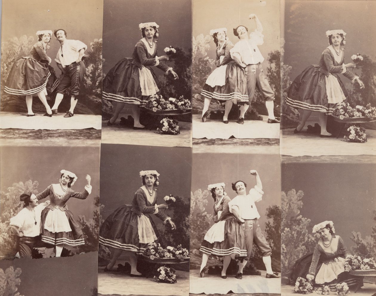 Eugenie Schlosser och Coralli, 1863. av Andre Adolphe Eugene Disderi