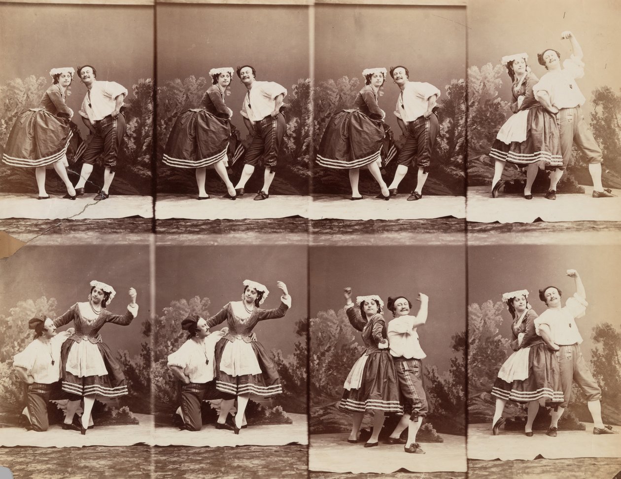 Eugenie Schlosser och Coralli, 1863. av Andre Adolphe Eugene Disderi