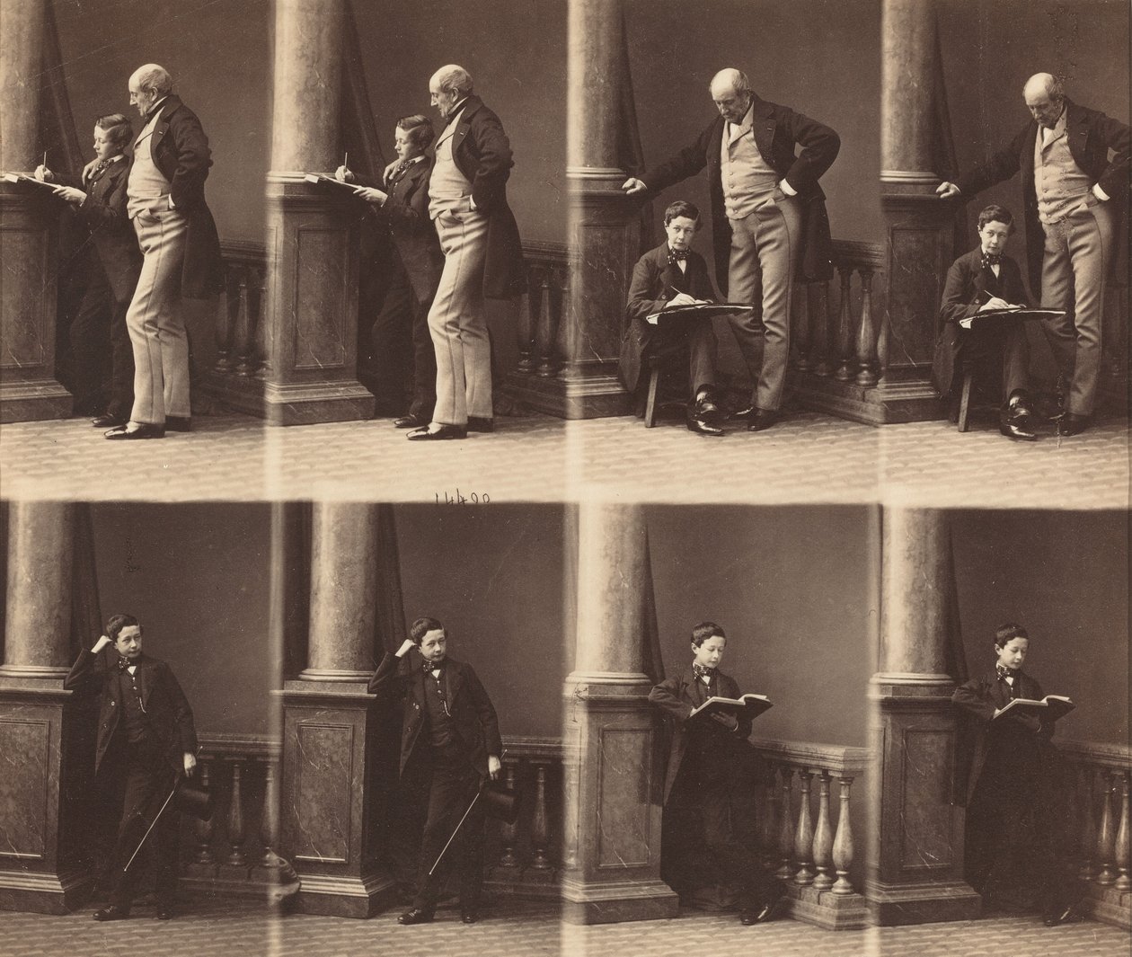 Monsieur Jadin och son, ca 1860 (foto) av Andre Adolphe Eugene Disderi