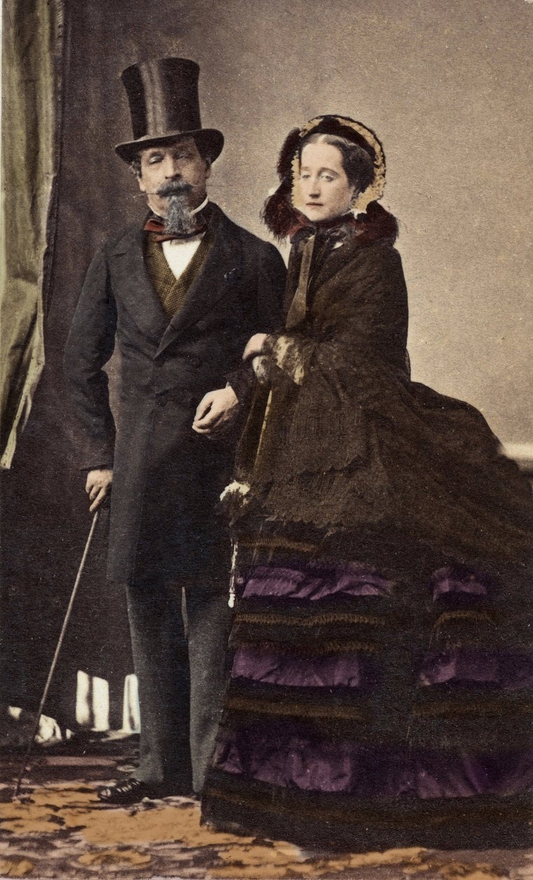 Napoleon III och kejsarinnan Eugenie av Disderi (1819-1889) - cirka 1865 - Digital färgläggning av Andre Adolphe Eugene Disderi