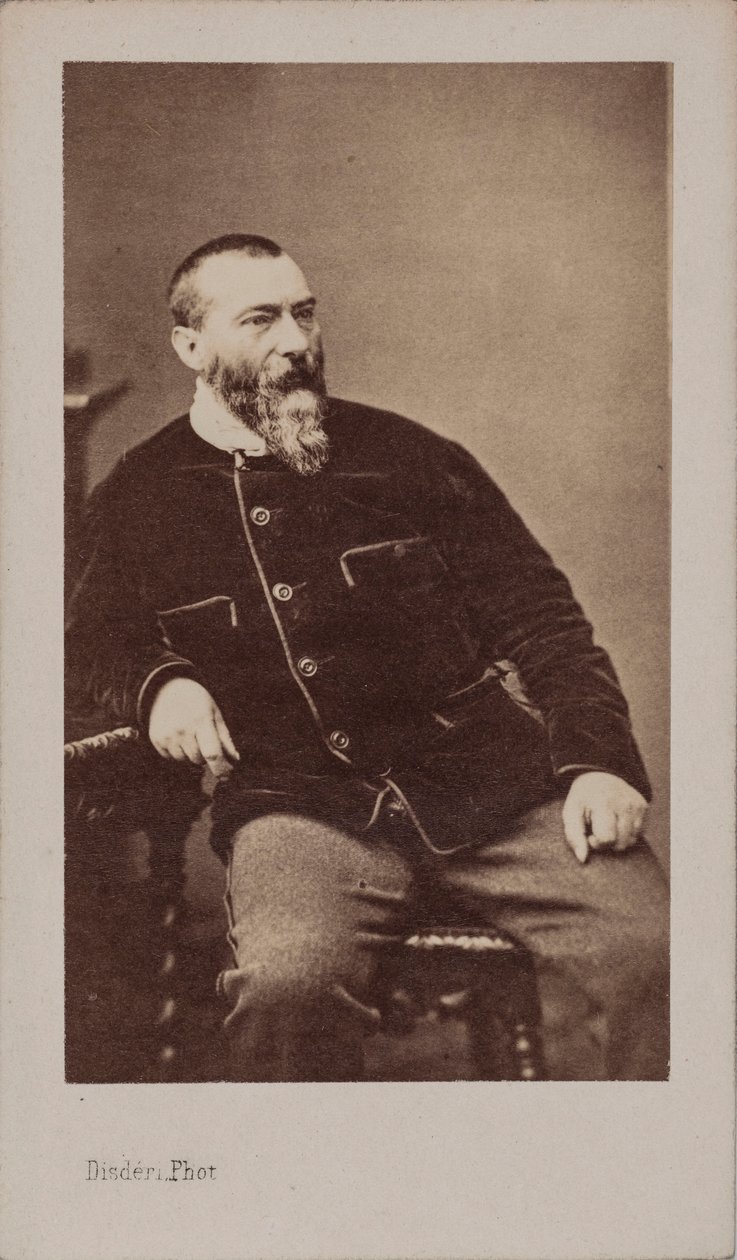 Porträtt av Alphonse Karr 1808-1890. av Andre Adolphe Eugene Disderi