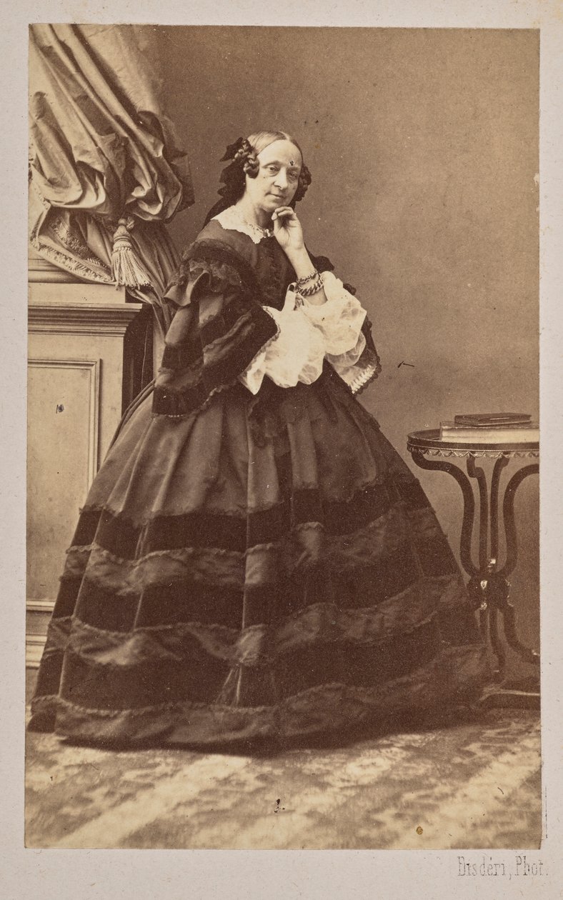 Porträtt av ballerinan Marie Taglioni 1804-1884, 1862. av Andre Adolphe Eugene Disderi