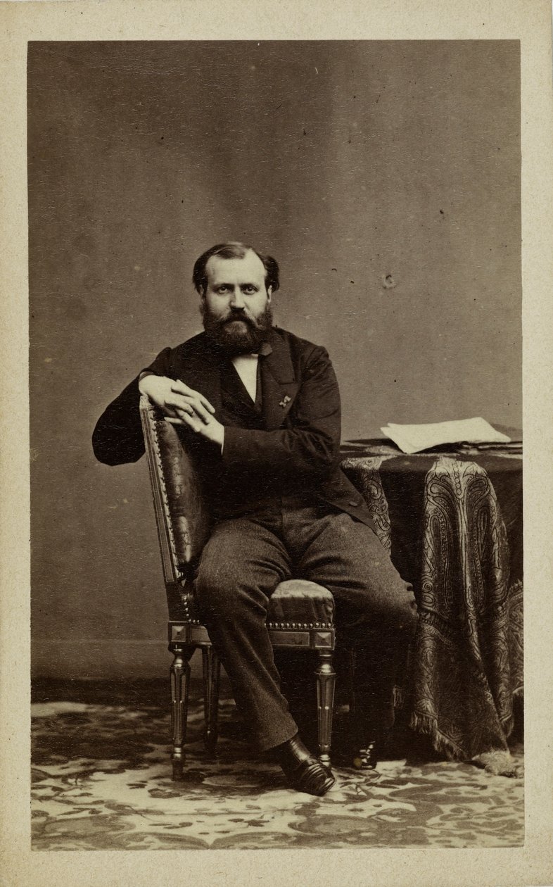 Porträtt av kompositören Charles Gounod 1818-1893. av Andre Adolphe Eugene Disderi