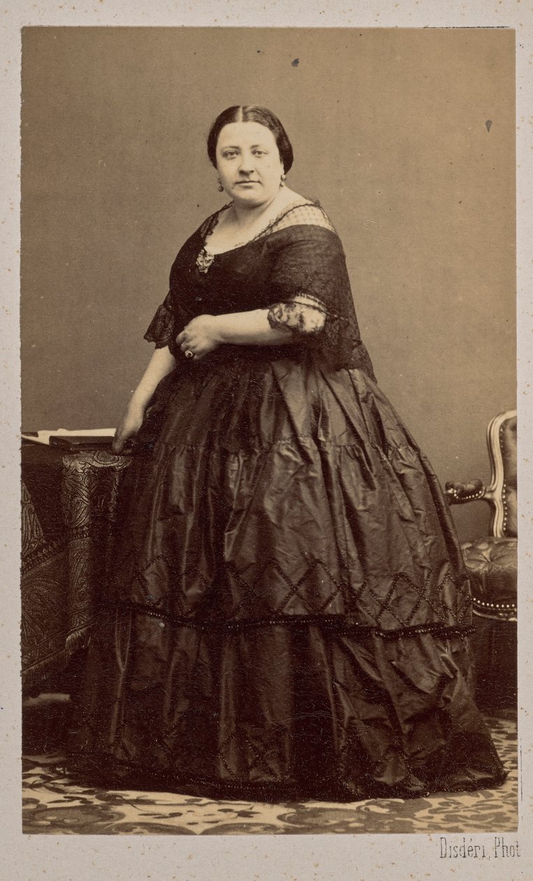 Porträtt av operasångerskan Marietta Alboni 1826-1894, 1862. av Andre Adolphe Eugene Disderi