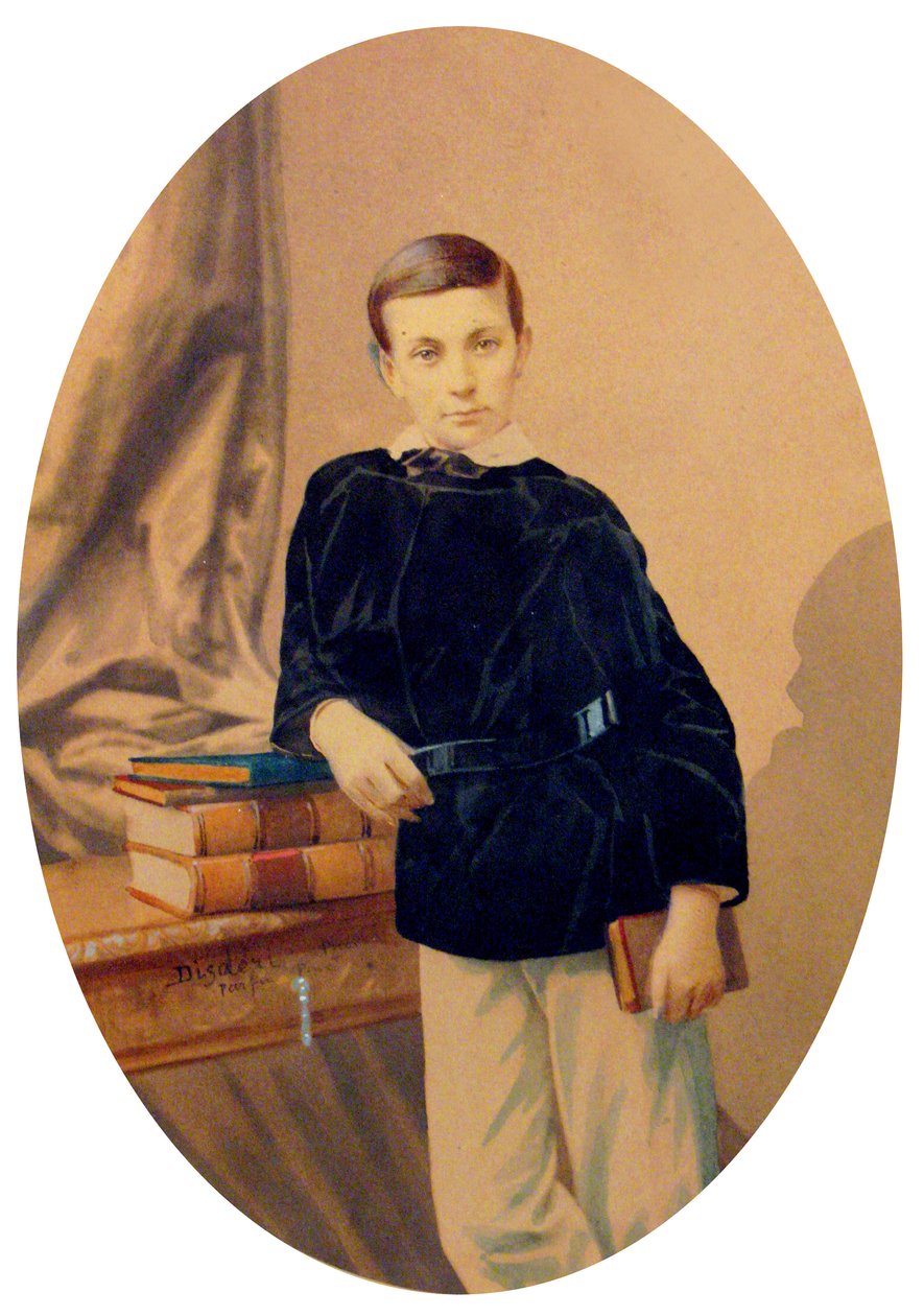 Prins Albert I av Monaco, ca 1860 (målat foto) av Andre Adolphe Eugene Disderi