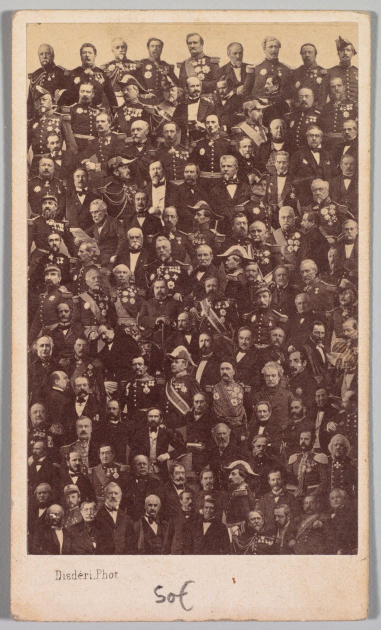 Untitled French Military Heroes and Political Leaders, mitten av 1860-talet. av Andre Adolphe Eugene Disderi