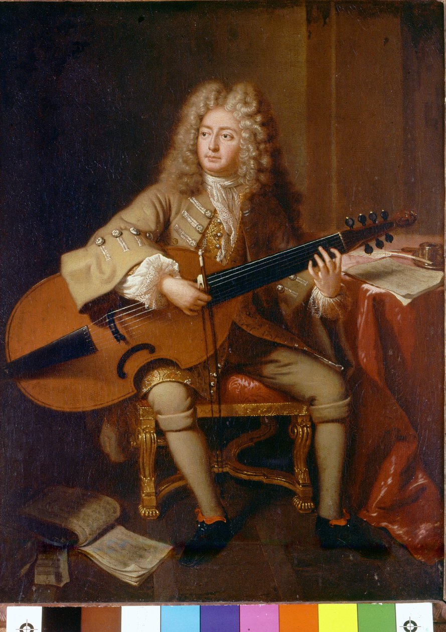 Porträtt av Marin Marais av Andre Bouys