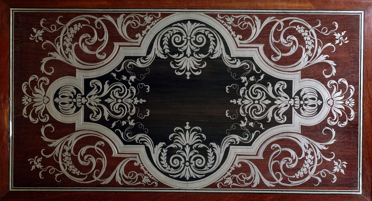 Dekoration på insidan av ebenholts skåpdörr, av Andre-Charles Boulle (1642-1732), Frankrike av Andre Charles Boulle