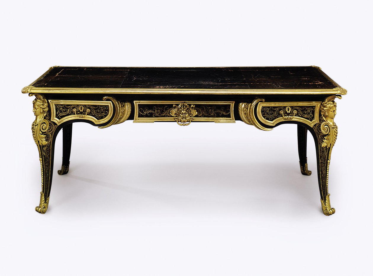 Ludvig XIV ormolu-monterad brun sköldpadda byrå plat, c.1710 av Andre Charles Boulle