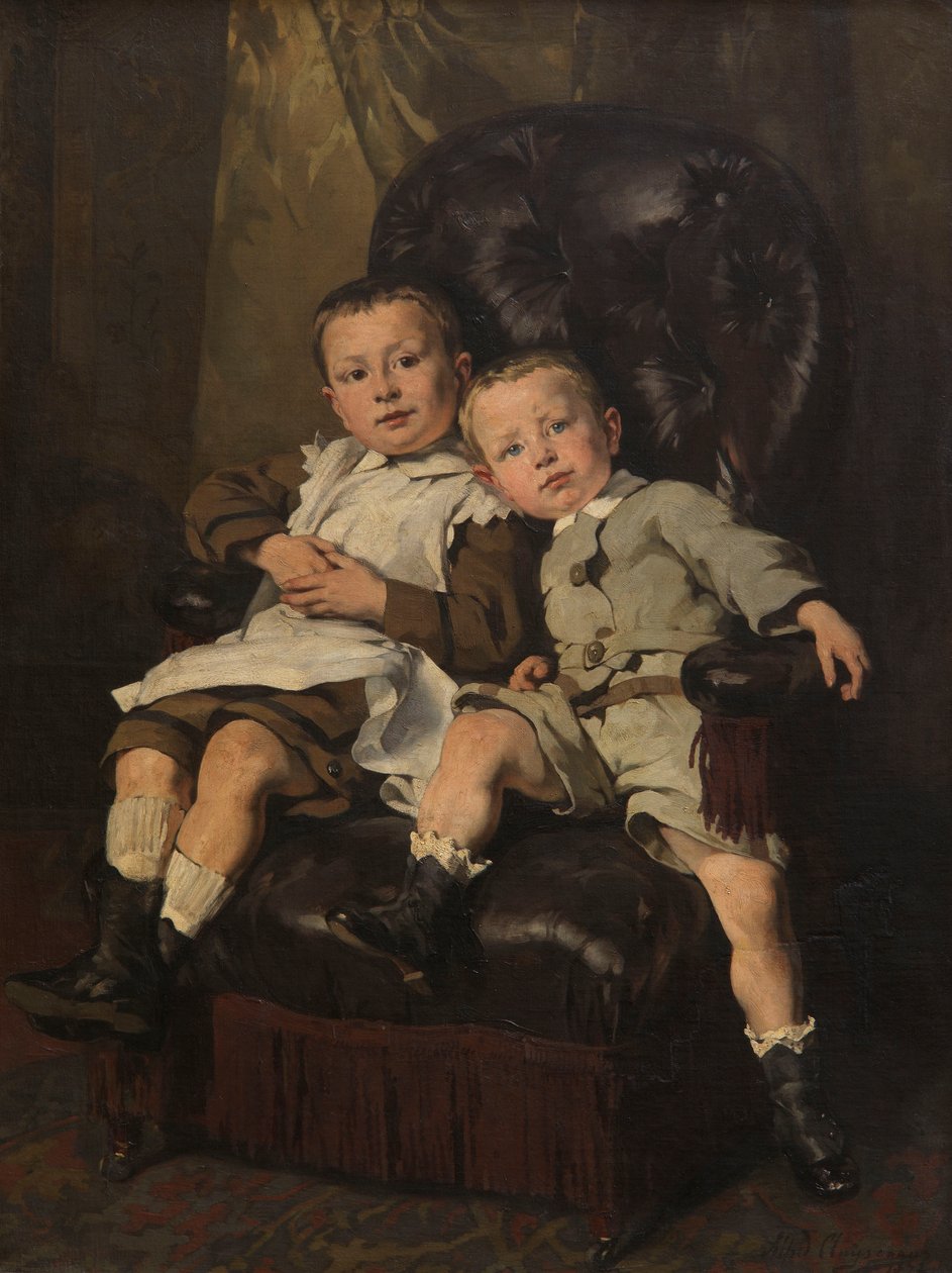 Paul och Edmond Roger, styvbarn till målaren av Andre Cluysenaar