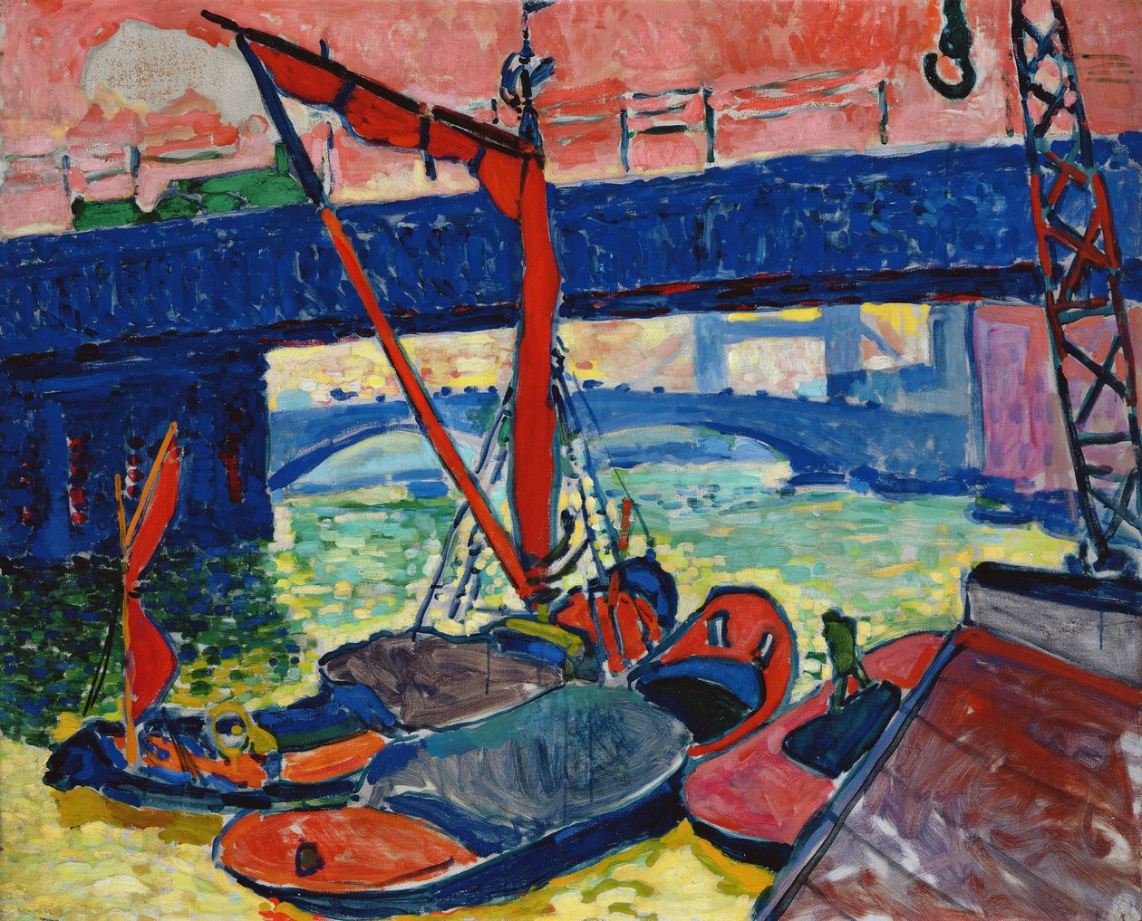 Pråmar på Themsen av Andre Derain