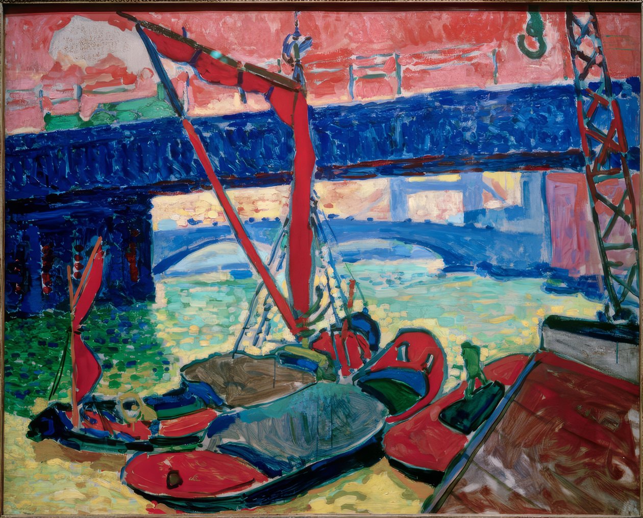 Båtar på Themsen (Southwark Bridge) av Andre Derain