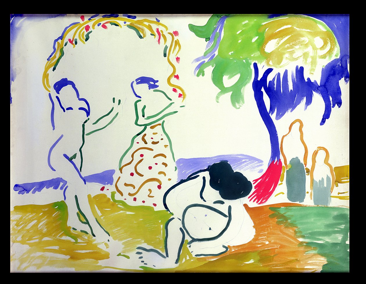 Badande, ca 1905 (akvarell på papper) av Andre Derain