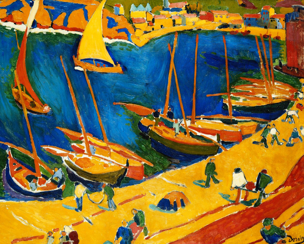 Collioure: Fiskehamnen; Collioure: Le Port de Peche av Andre Derain