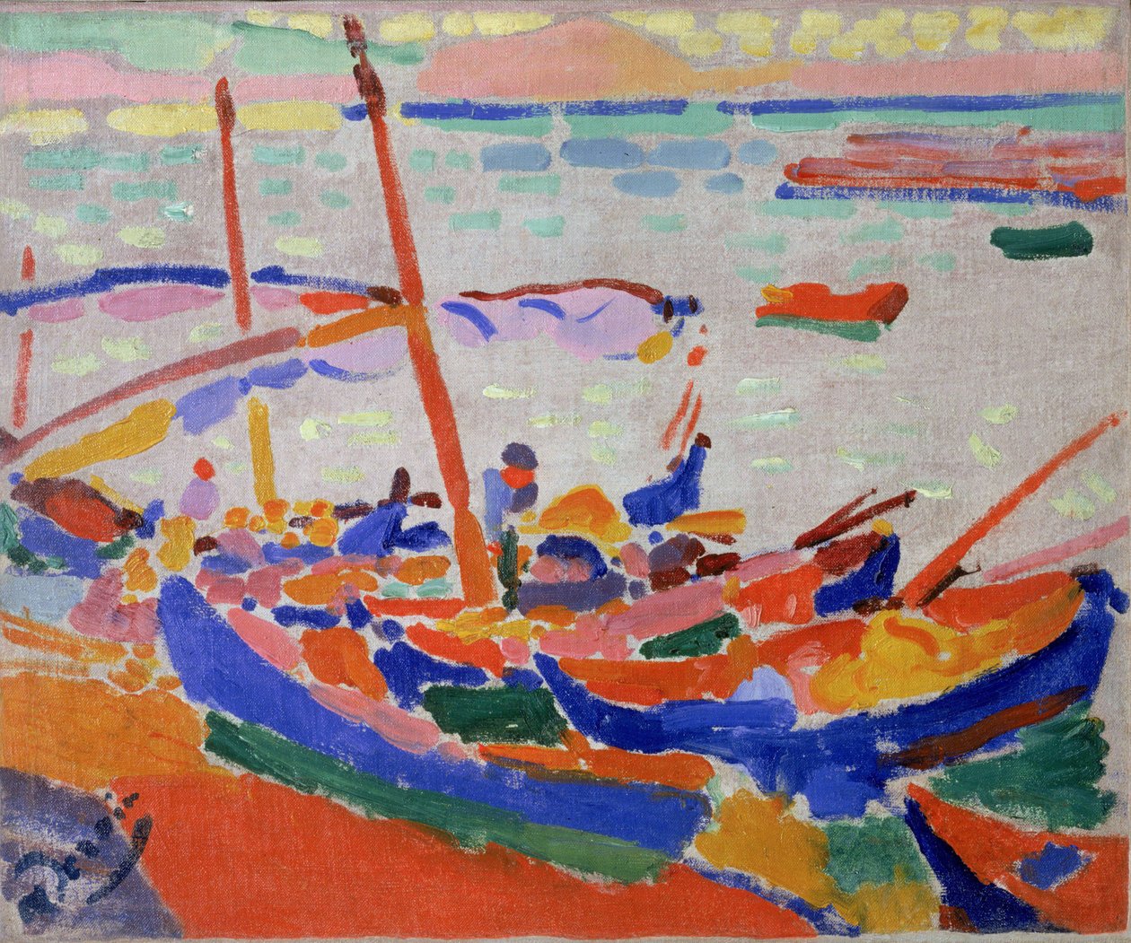 Fiskebåtar i Collioure (Pyrenees Orientales, Frankrike) (Fiskebåt, Collioure) av Andre Derain